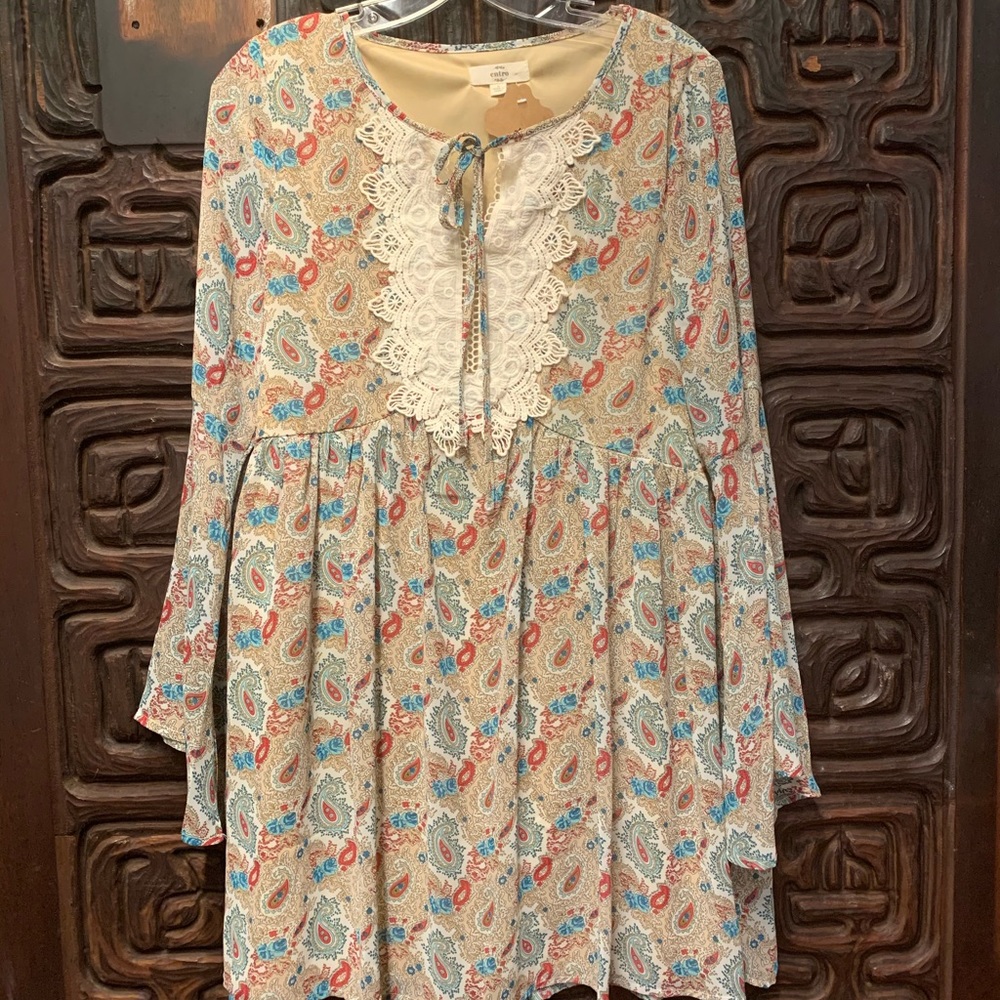 Lace and paisley dress